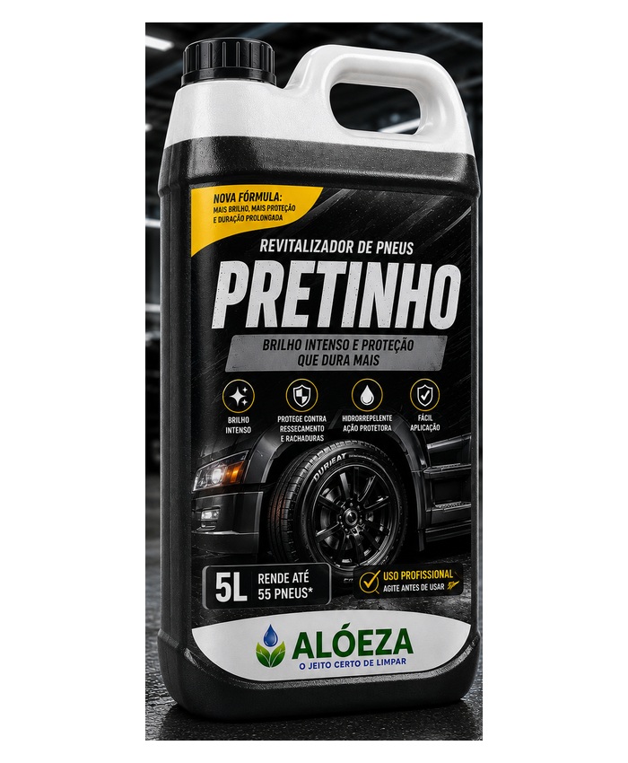 Limpa Pneus Pretinho Aloeza 1L e 5L